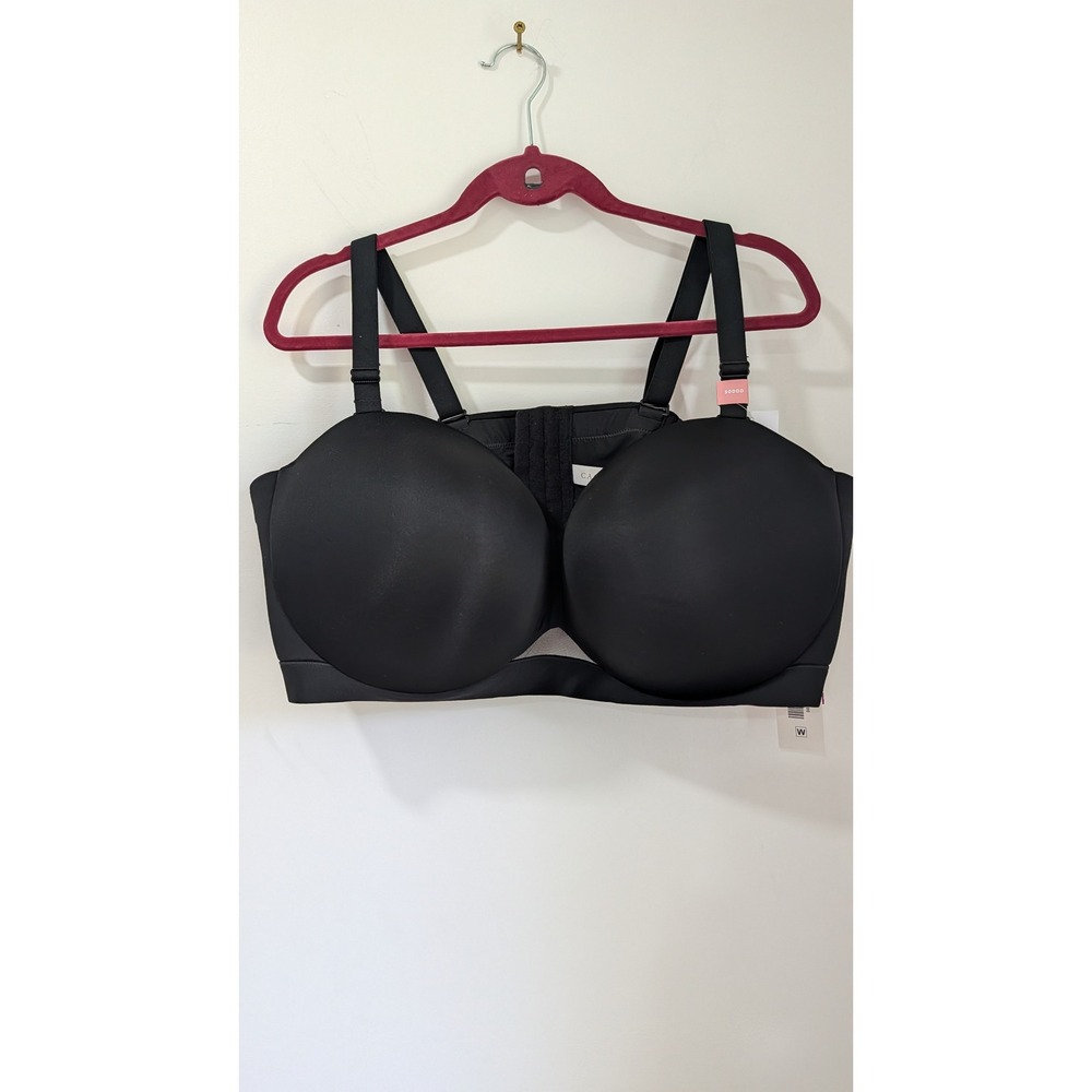 Cacique Comfort Bliss Lightly Lined Multi-Way Strapless Bra Black 50DDD